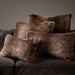 Set of two RH restoration Hardware ULTIMATE FAUX FUR PILLOW COLLECTION